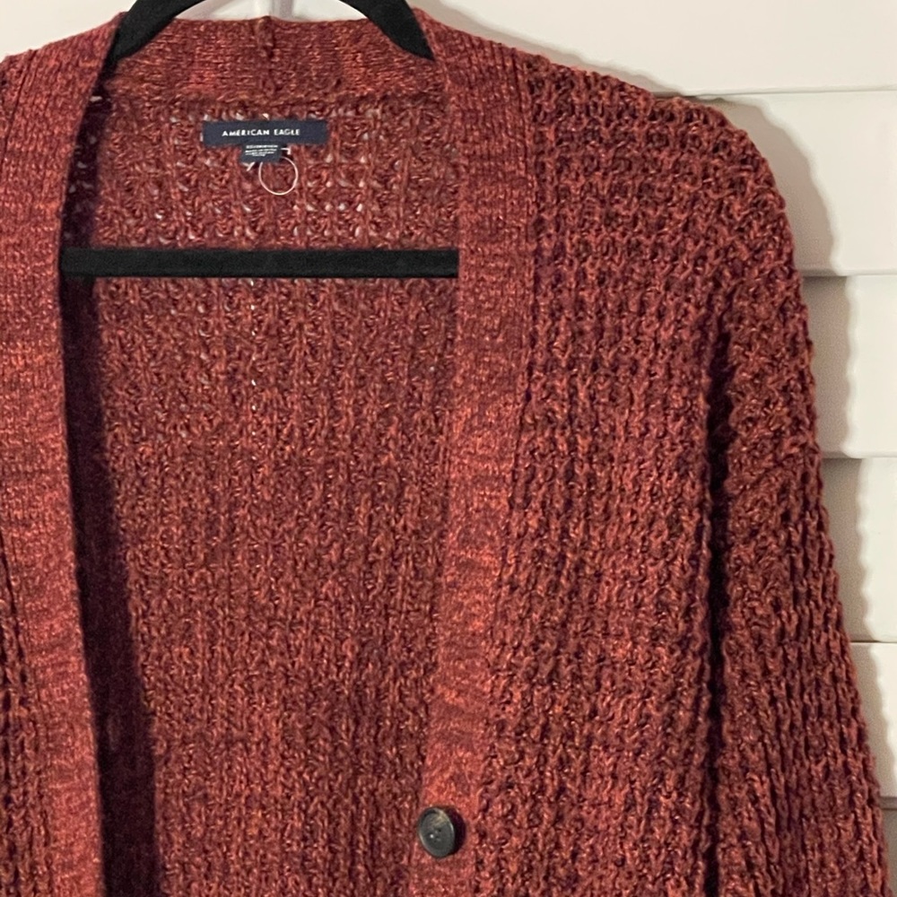 RED KNIT CARDIGAN